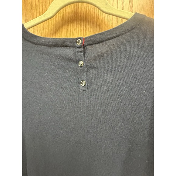 Talbots Cotton Blend Scottie Dog Navy Red Crew Neck Sweater 3/4 Sleeve Medium - Picture 9 of 10